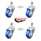 Service Caster 3.5 Inch Blue Polyurethane Wheel Swivel 12mm Threaded Stem Caster Set SCC SCC-TS20S3514-PPUB-BLUE-M1215-4 - alternate 2